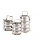 Generic Stainless Steel Belly Shape Lunch Box, Diameter 14cm, Number of Containers 4