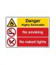Safety Sign Store CW108-A3AL-01 Danger: Highly Flammable Sign Board